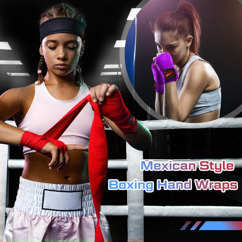 Lenwen 10 Pairs 120 Inch Boxing Wraps Bulk Gift Mexican Style Boxing Gloves Muay Thai MMA Hand Wraps for Men Women Youth Boxer Beginner Multicolor