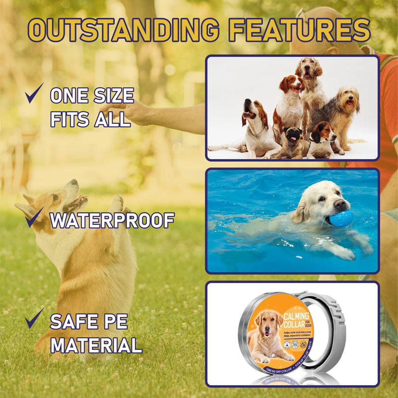 Calming Dog Collar 25 '' - Pheromone Dog Collar Safe Ingredient - Waterproof Calming Collar for Dogs - Dog Calming Collar for Relaxation - Flexible Dog Anxiety Relief Collar