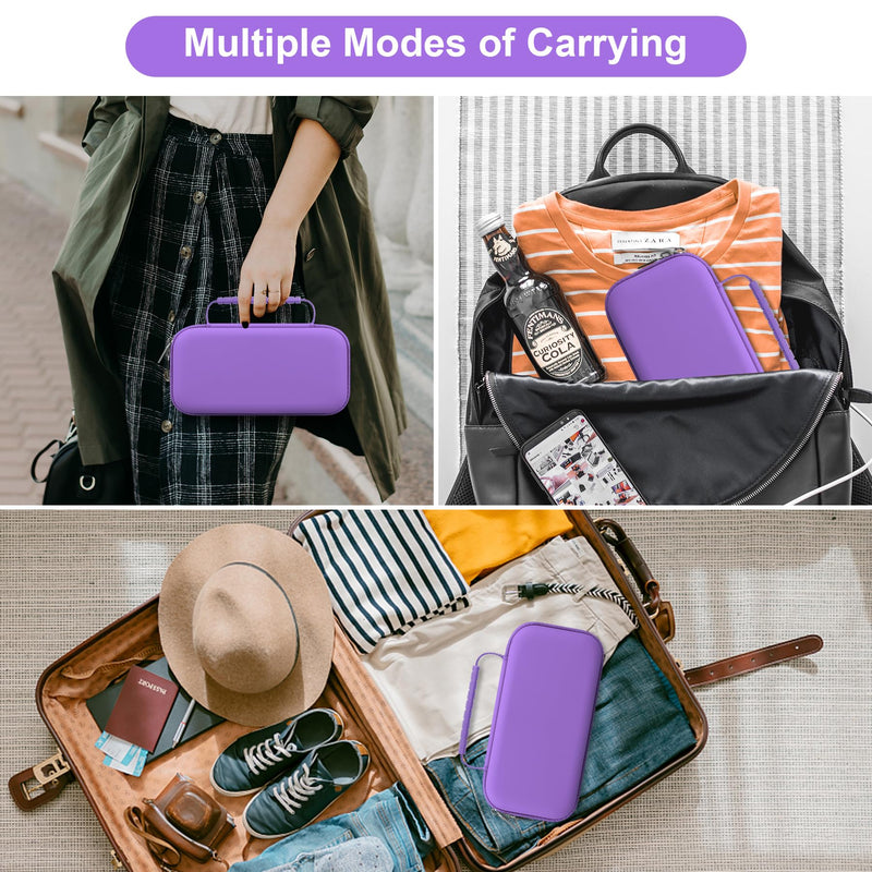 Canboc Travel Case for Portable Handheld Inhaler Nebulizer, Home Compression Nebulizer for Adults and Kids, Mesh Pocket fit Packets of Medication or Other Essentials, Purple (Case Only) - BeesActive Australia