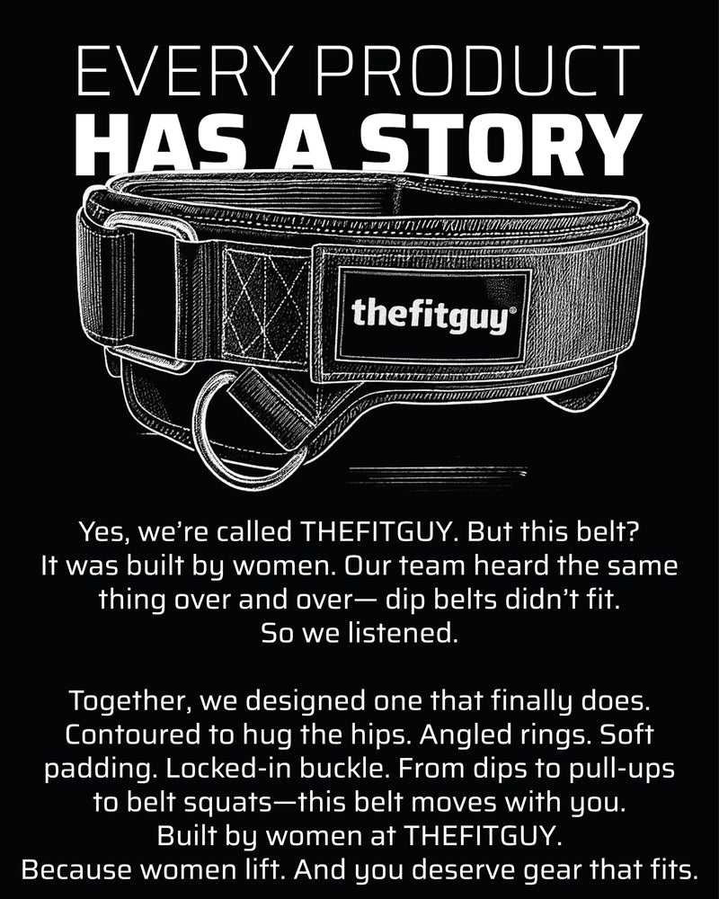 Women’s Weighted Dip Belt – For Pull-Ups, Dips & Squats | Hip-Hugging No-Pinch Fit, No-Slip Buckle | Sleek Black with Purple Stitching, 2 Straps & 2 Hooks Included