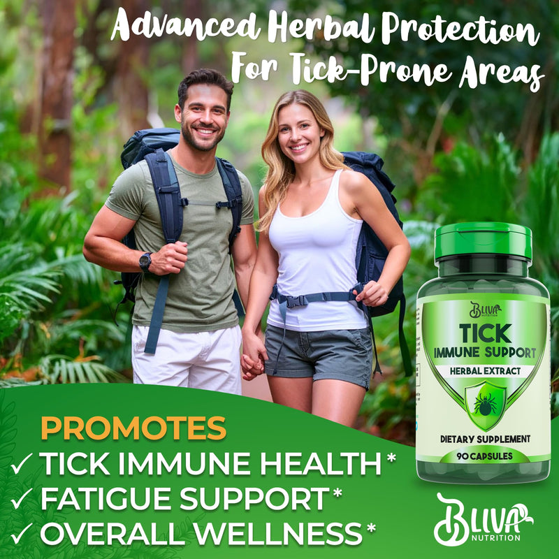 BLIVA Tick Immune Support Supplement - Japanese Knotweed, Cat's Claw, Chinese Skullcap, Cryptolepis - Advanced Tick Herbal Complex Formula - 90 Vegan Capsules