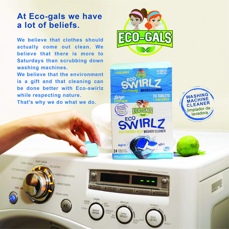 Eco Swirlz Washing Machine Cleaner with Bonus Eco Scrubz Dishwasher Cleaner Add On 36 Count Deep Cleaning Tablets - BeesActive Australia