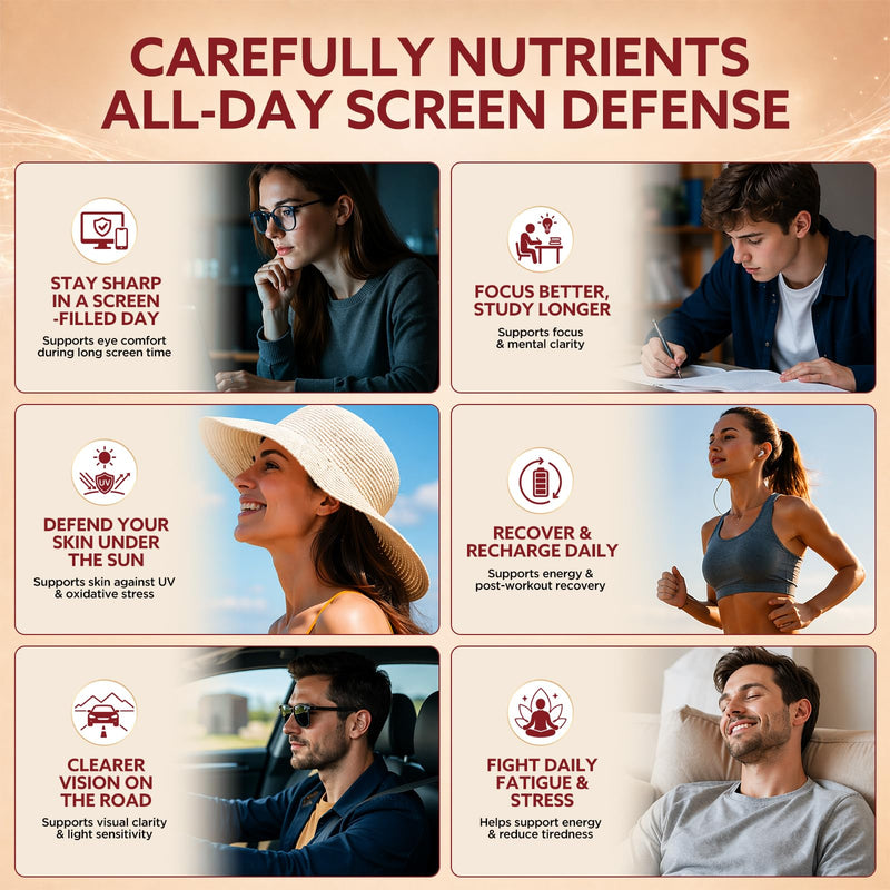 18-in-1 Astaxanthin 24mg & Lutein 40mg with Zeaxanthin Supplements, Fresh Microalgae Source with Lycopene, Grape Seed, Vitamin E, & More Supports Eye, Skin, Antioxidant, 8 Month Supply, 240 Softgels