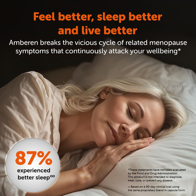 Amberen Menopause Supplement for Women, 60 Gummies, Clinically Proven, Helps Support Hormone Balance, Helps Relieve 12 Menopause Symptoms: Hot Flashes, Night Sweats, Mood Swings and More - BeesActive Australia