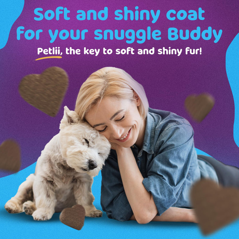 HEALTHY COAT OMEGA CHEWS - 120 Duck flavour Chews for Skin and Coat health. Omega 3, 6, 9, Biotin, Zinc, Fish Oils and Vitamins to relieve itching, allergies, dryness, patchiness and shedding