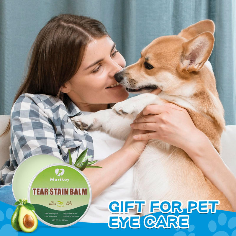 Pet Tear Stain Remove Balm,2.1oz 100% Organic & Natural Planted Balm Soother & Moisturizer Eye Care for Dogs and Cats,Relief Eye Area Dry, Tear Stain,Gentle and Non-Irritation - BeesActive Australia