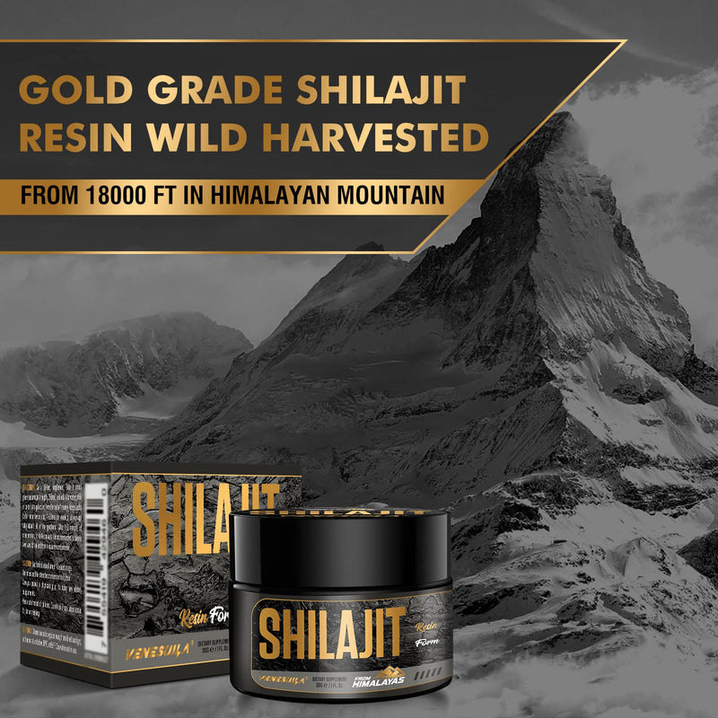 Shilajit Resin - Organic Shilajit Resin Third Party Tested Rich in 85+ Trace Minerals, Gold Grade Himalayan Pure Shiljait for Energy (1 Fl Oz (Pack of 1)) Unflavored 1 Ounce (Pack of 1) - BeesActive Australia