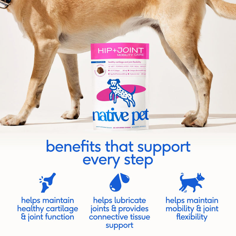 Native Pet Mobility & Radiance Pack: Hip & Joint Supplement for Dogs - Helps Maintain Healthy Cartilage & Flexibility - 60 Chews & Omega 3 Fish Oil for Dogs for Healthy Skin, Coat & Joints - 8 Oz
