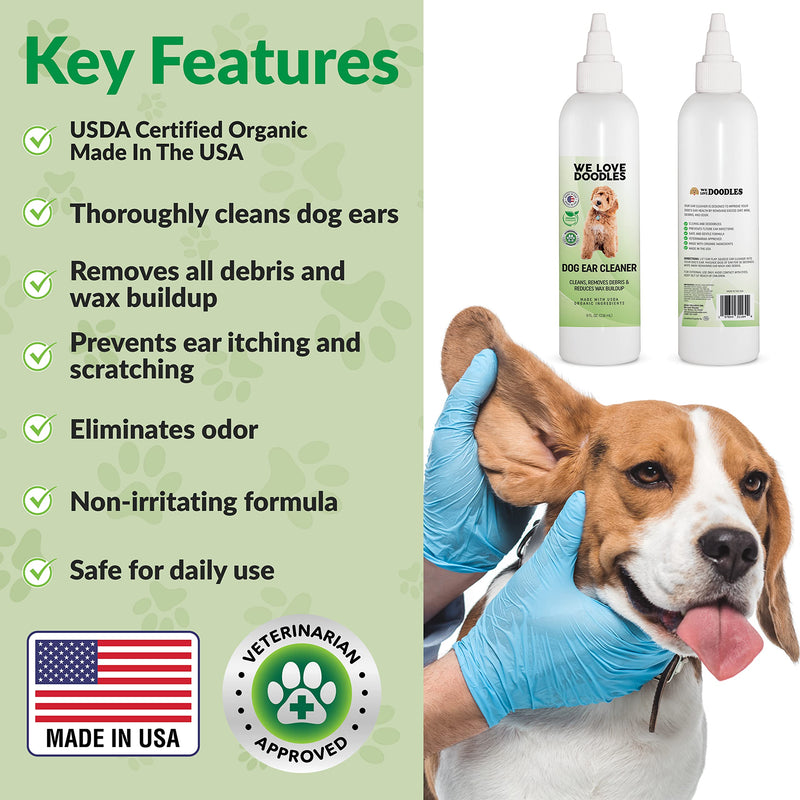 We Love Doodles Organic Dog Ear Cleaner | Ear Wash for Dogs | Made in USA | Natural | Clean Ear Drops | Prevents Infection, Itching & Odor | Puppy Ear Cleanser | Pet Cleaning Ears Solution - BeesActive Australia
