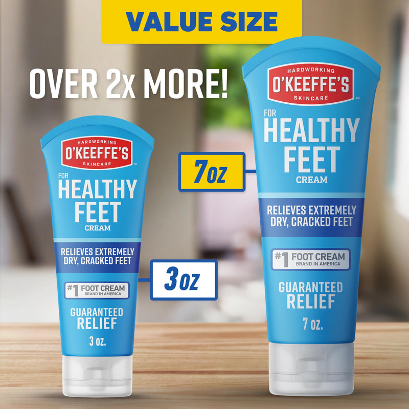 O'Keeffe's for Healthy Feet Foot Cream - 7 oz Tube (1 Pack) - Guaranteed Relief for Extremely Cracked, Dry Feet, Repairing Skincare, Instantly Boosts and Retains Moisture Levels 7 Ounce (Pack of 1) - BeesActive Australia