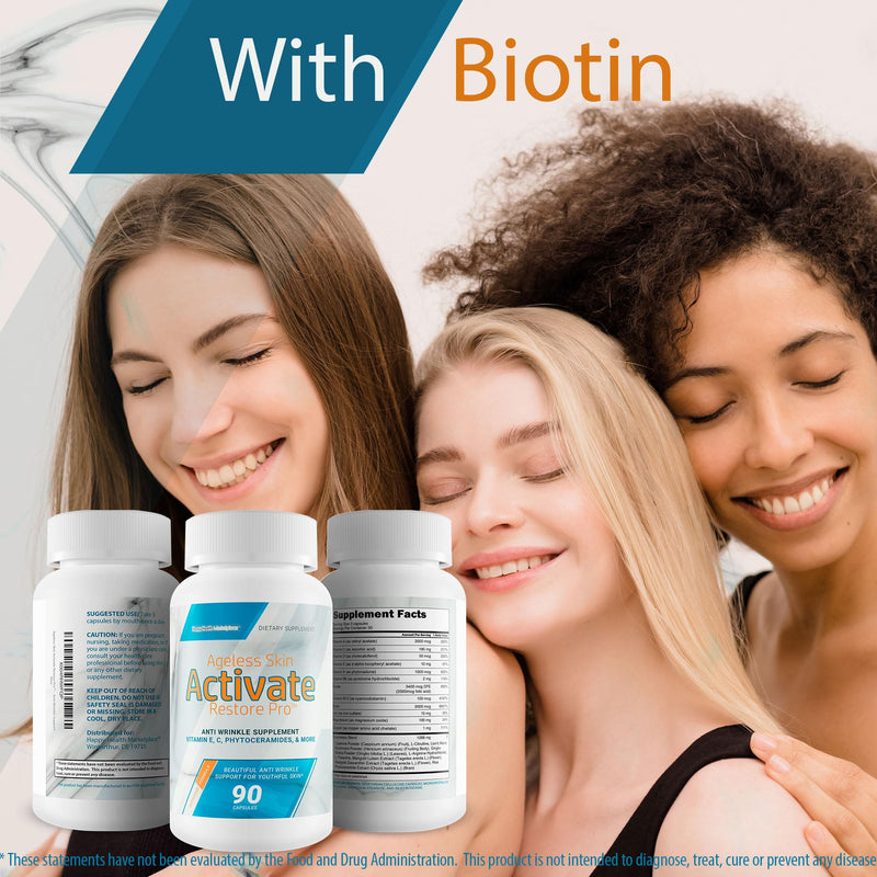 Ageless Skin Activate Restore Pro - Our Best Anti Aging Supplement - Ageless Brain & Body Reactivate Anti Aging Pills - Anti Ageing Re Activate Capsules - Anti Age Youth Reactivate Skin Supplement
