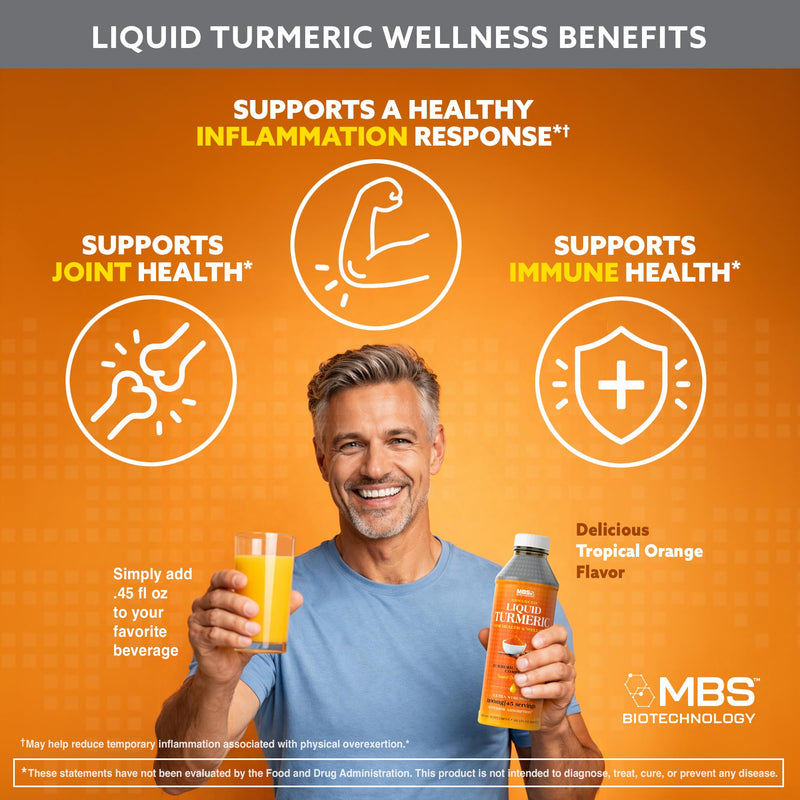 Advanced Liquid Turmeric – High Absorption Curcumin with Black Pepper & Vitamin D3 for Maximum Bioavailability – Joint, Inflammation & Immune Support – 20.3 fl oz