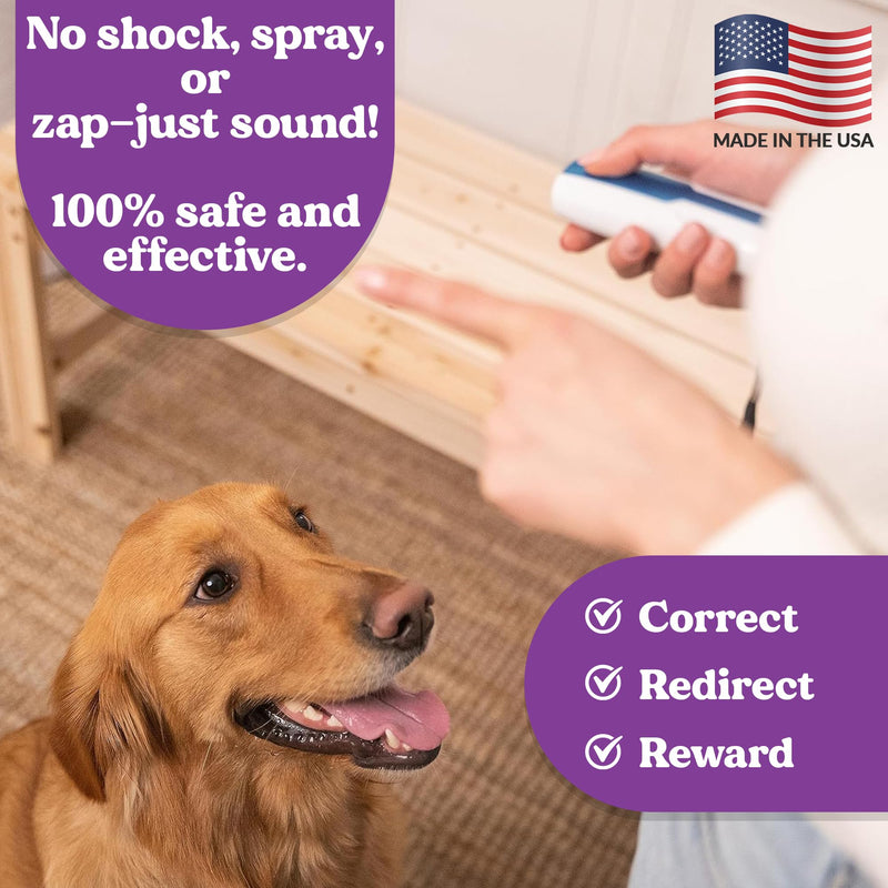 Doggie Don’t Anti Barking Device for Dogs - No Shock Bark Control & Dog Bark Deterrent - Humane Audible Dog Training Tool for Reactive Dogs, Stop Barking, Jumping & Leash Aggression - Rechargeable Purple, Rechargeable Battery