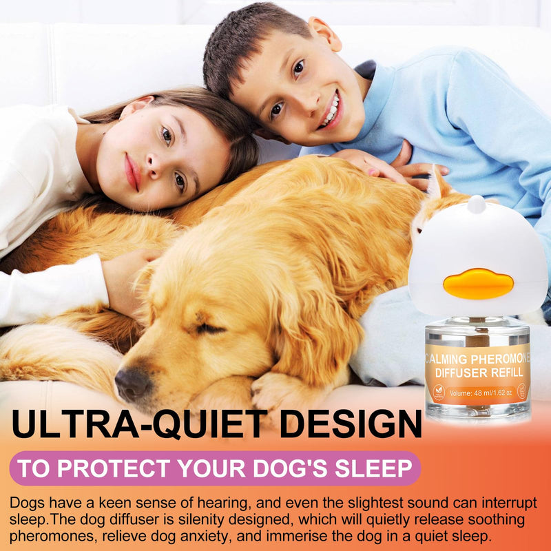 Dog Calming Pheromone Diffuser Kit - 1 Diffuser + 4×48ml Refills | Anxiety Relief for Dogs, Stress & Calming for Separation, Thunder, New Environments S orange