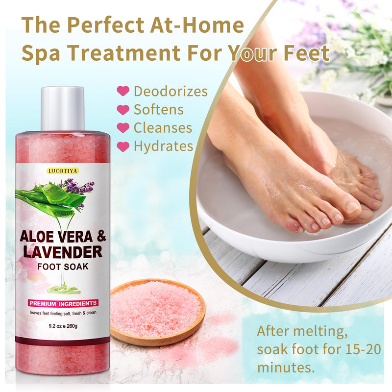 LUCOTIYA Pedicure Kit Foot Spa Soak Set Callus/Cuticle Remover File, Dead Skin Urea Cream for Feet Aloe Lavender Pedicure Supplies for Dry Cracked Feet for Women Men ﻿ - BeesActive Australia