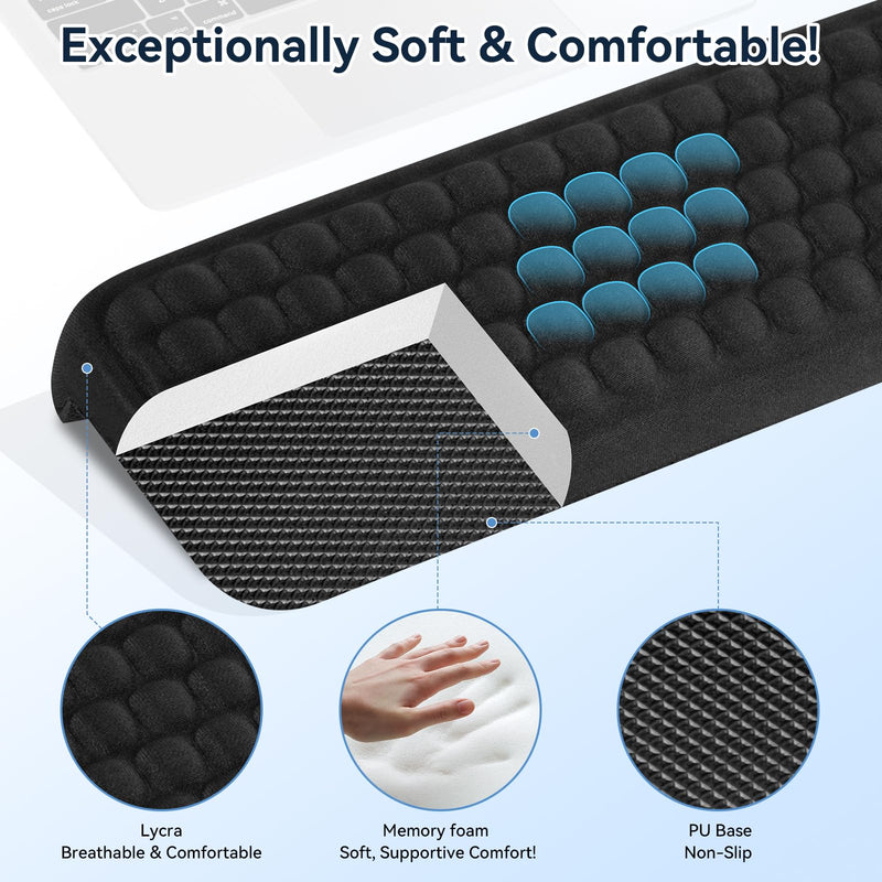 L-Shaped Elbow Pad for Desk, 2-Piece Arm Rest for Desk Wrist Support, Ergonomic Desk Edge Cushion Memory Foam Elbow Support for Work, Study, and Gaming (Black)