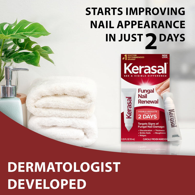 Kerasal Nail Fungus Extra Strength | Restorative Nail Repair for Damaged Nails, 0.33 fl oz (Packaging May Vary) (Pack of 2)