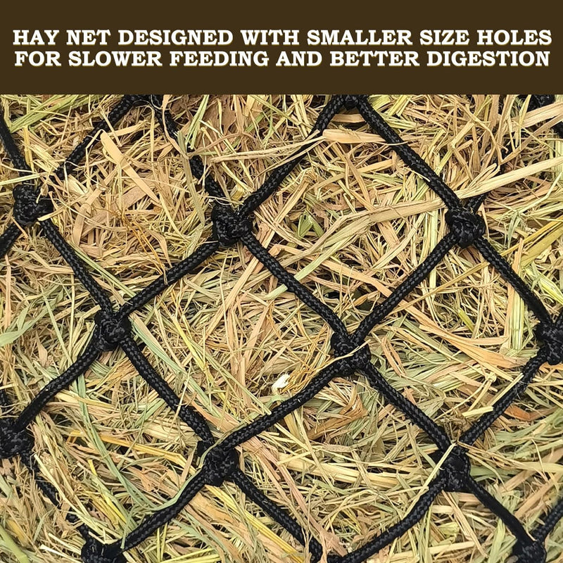 2PCS Hay Net for Horses,Slow Feed Hay Bag for Horses Goat Sheep,Hanging Hay Feeder Bag for Horses Stable Stall Paddock Rest Toy Black - BeesActive Australia