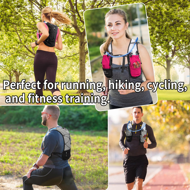 Lightweight Running Vest for Women & Men Hydration Backpack Pack with 1.5L Water Bladder Bag Running Gear Accessories for Hiking Marathon Trail Cycling Purple