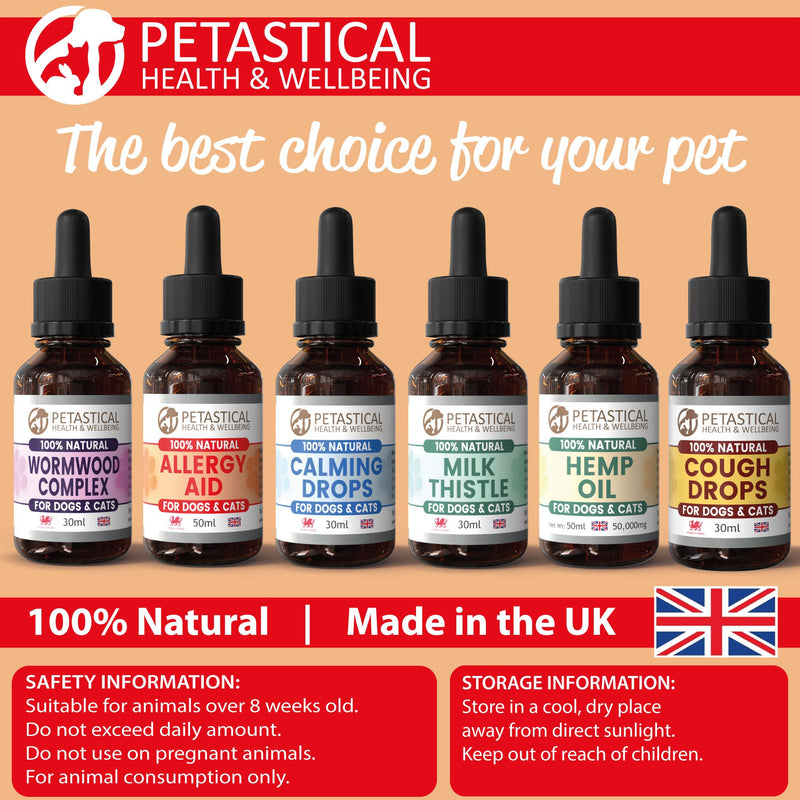 Allergy and Itch Immunity, Natural Liquid Supplement Drops for Dogs Cats, Skin, Eyes, Ears, Paws, Licking, No Nasty Chemicals, Made in UK (50ml) 50ml