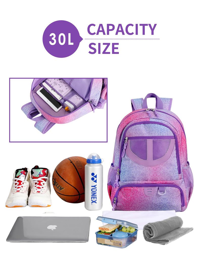 Basketball Bag Backpack for Men Women with Ball & Shoes Compartment 30L Capacity Lightweight Breathable Boys Girls Soccer Ball Bag Backpack Fit Volleyball Football Sports Travel School Gym TK8mosaic - BeesActive Australia