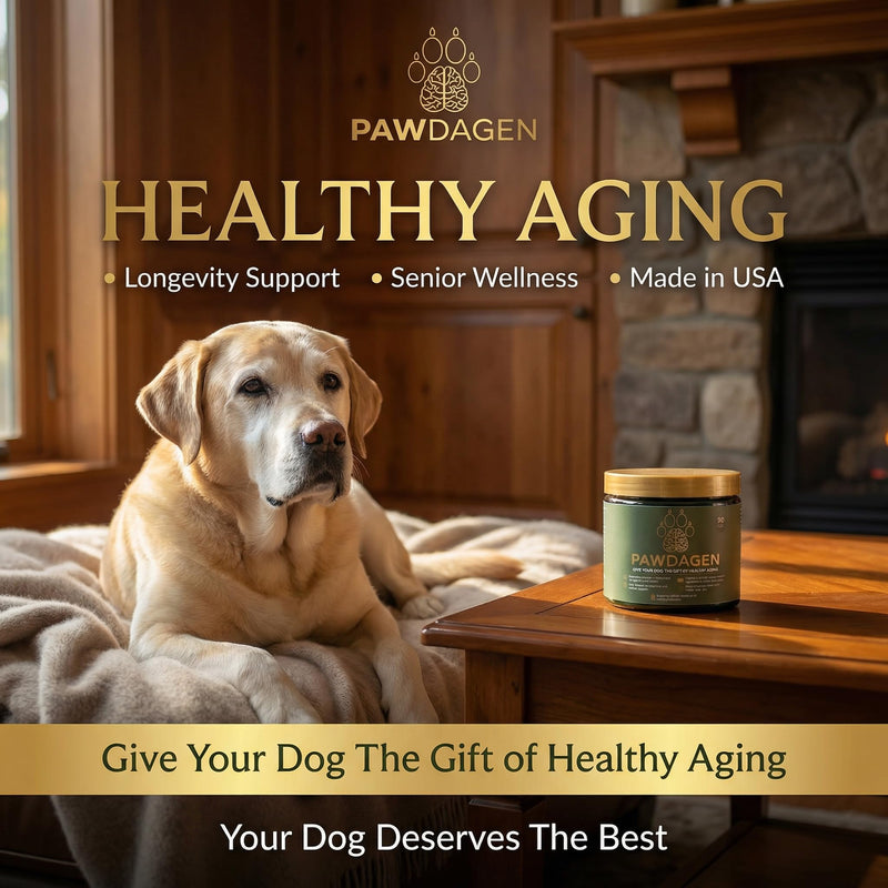 Dog Longevity Supplement - NMN, Lions Mane, Curcumin, CoQ10 All Breeds & Ages + Senior Dog Vitamins - 14 Ingredients - Cellular Vitality, Brain Health - Made in USA - 1-3 Months Supply