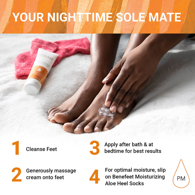Benefeet Sweet Dreams Overnight Foot Repair - Night Cream for Detox, Moisturize & Soften Dry Cracked Skin, With Apple Cider Vinegar, Turmeric & Borage Oil, 4oz 4 Ounce (Pack of 1) - BeesActive Australia
