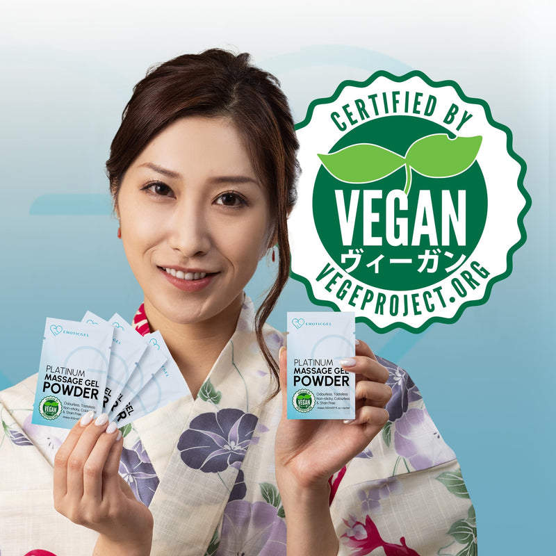 Premium Massage Gel Powder (Pack of 10) | 5g Travel Sachet Makes 500ml/ 16.9 fl oz | Made in Japan | Paraben & Glycerine Free Pack of 10 - Vegan - BeesActive Australia