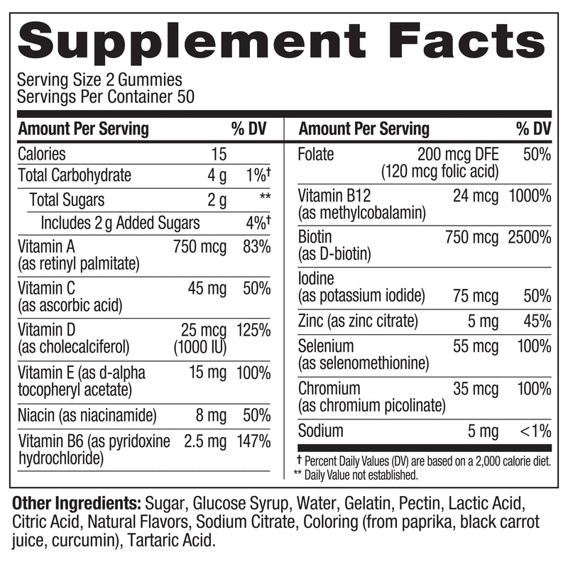OLLY Teen Girl Multi Gummy, Healthy Skin and Immune Support*, Essential Vitamins, Biotin, Zinc, Chewable Multivitamin, Strawberry Melon Flavored, 50 Day Supply - 100 Count 100 Count (Pack of 1) - BeesActive Australia