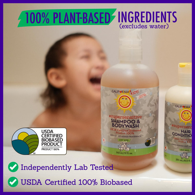 California Kids Super Sensitive Unscented Shampoo and Bodywash | 100% Plant-Based | Gentle Skincare for Kids | Fragrance Free Shampoo for Kids | Hypoallergenic Bodywash | 251 mL / 8.5 fl. oz. 8.5 Fl Oz (Pack of 1) - BeesActive Australia