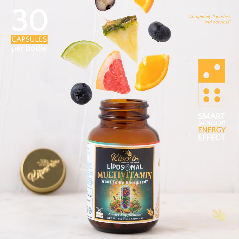 Liposomal Multivitamin Smart Supplement | Clinically Proven | 13 Vitamins & Minerals - High Absorption A, C, D3, E, B, K, Biotin, Zinc, Iron.. | Boost Energy, Immune, Skin, Hair, Nail.. | 30 Capsules