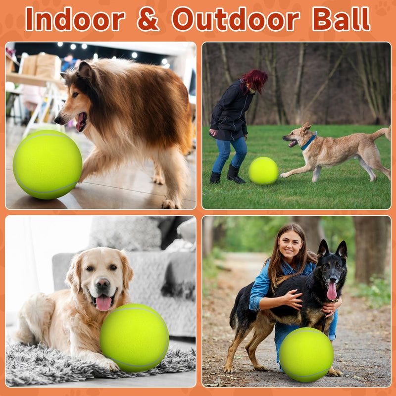 QDAN Giant Large Tennis Ball for Dogs: 9.5" Big Ball for Dogs for Outdoor Play, Big Tennis Ball Dog Toy, Dog Tennis Ball for Small Medium Large Dog, Dog Balls, Yellow 9.5'' tennis ball