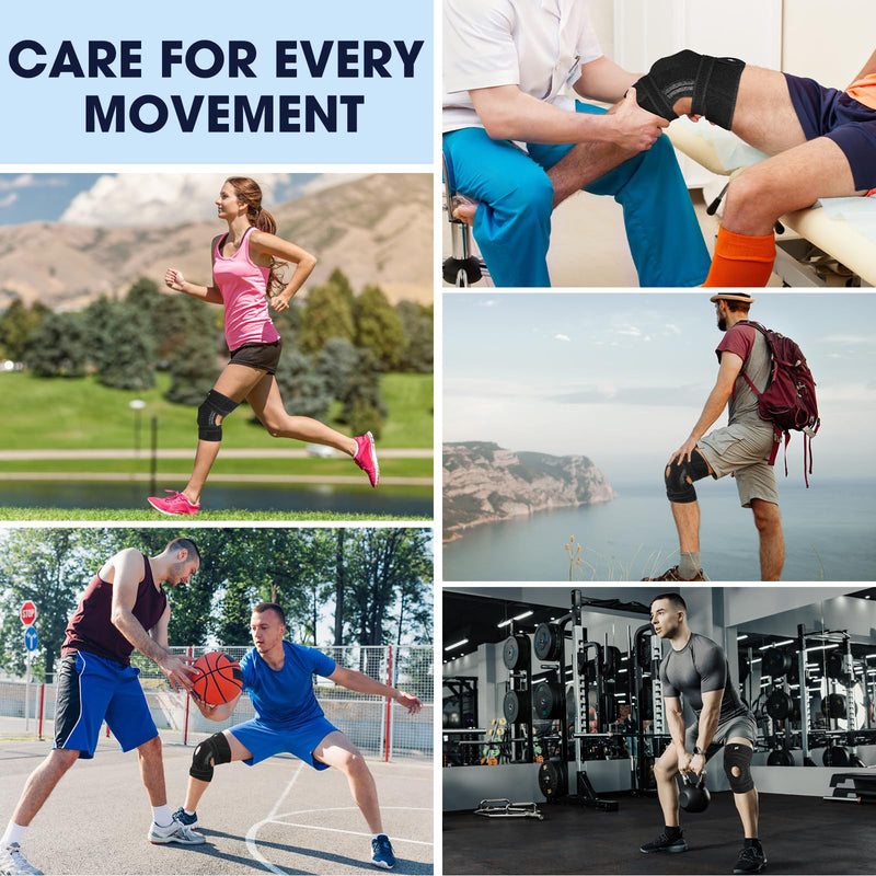 NEENCA ELITE Knee Brace for Men & Women - Open-Back Knee Support with Side Stabilizers & Patella Support for Meniscus Tear, Arthritis Pain, Injury Recovery, Running, Sports (Black, Large) Black
