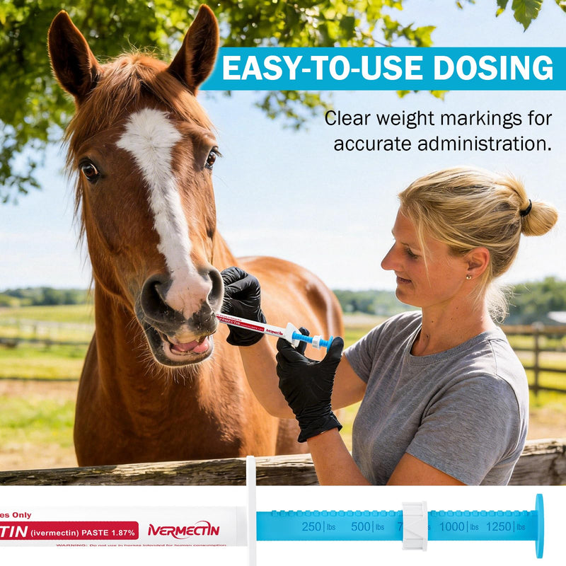 Ivermect Horse Paste 1.87%, for Horse Use Only, 6.08g, 1 Pack, Appled Flavored