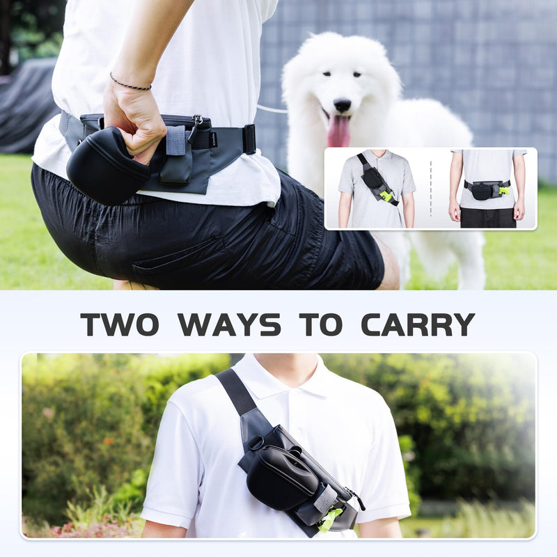 2 In 1 Dog Treat Pouch for Training, Upgrade Treat Pouch for leash with Removable Clip on Silicone Treat Bag & Built-in Poop Bag Dispenser,Waist Belt Fanny Pack for Pet Puppy Training Walking Hiking - BeesActive Australia