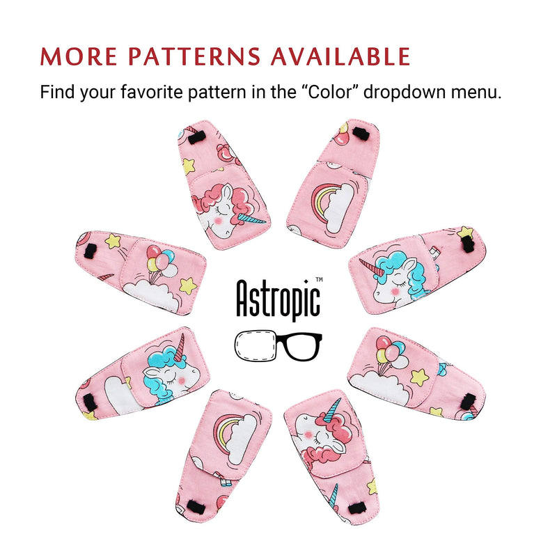 Cotton & Silk Eye Patch for Kids Glasses (Left Eye, Pink Hair Unicorn) To Cover Left Eye Baby Pink - Pink Hair Unicorn
