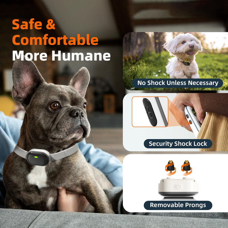 Ultra-Small Dog Shock Collar, Ultra-Light & Thin Dog Training Collar with 1300ft Remote, Tailored for Small Dogs 5-15lbs & Medium Dogs, 198-Level Precise Control, Waterproof, Rechargeable (Beige). Beige - BeesActive Australia