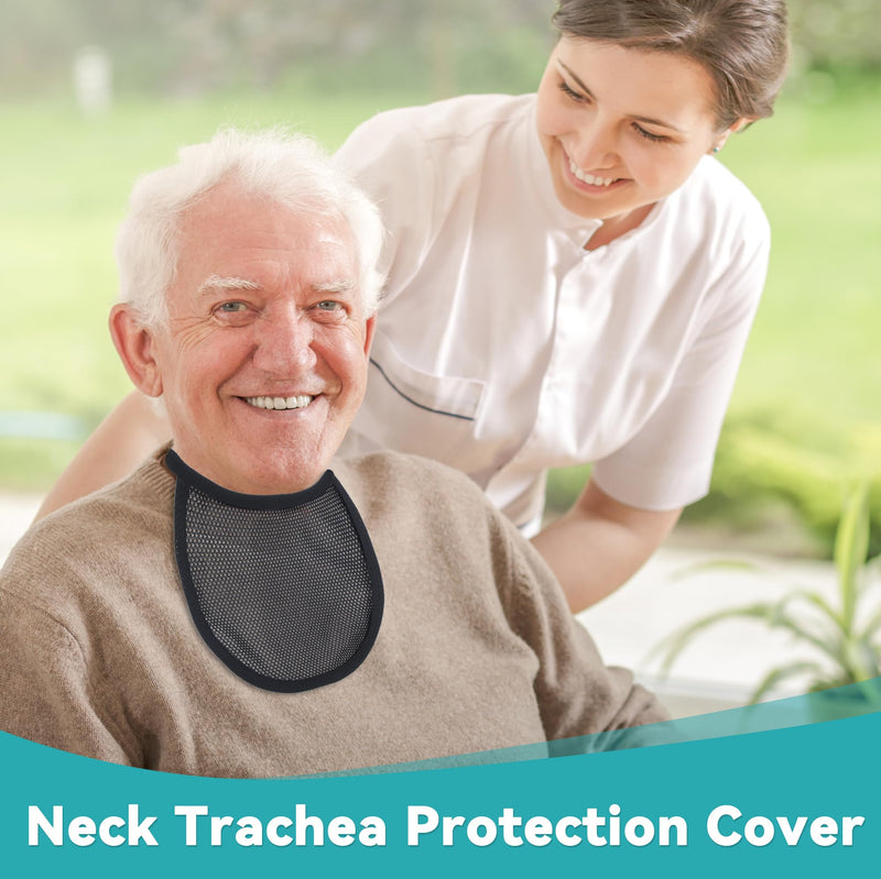 JFMkaer 4pcs Tracheostomy Dust Cover | Neck Stoma Guard Protector, Adjustable Breathable for Tracheostomy Care Dual Layers - BeesActive Australia