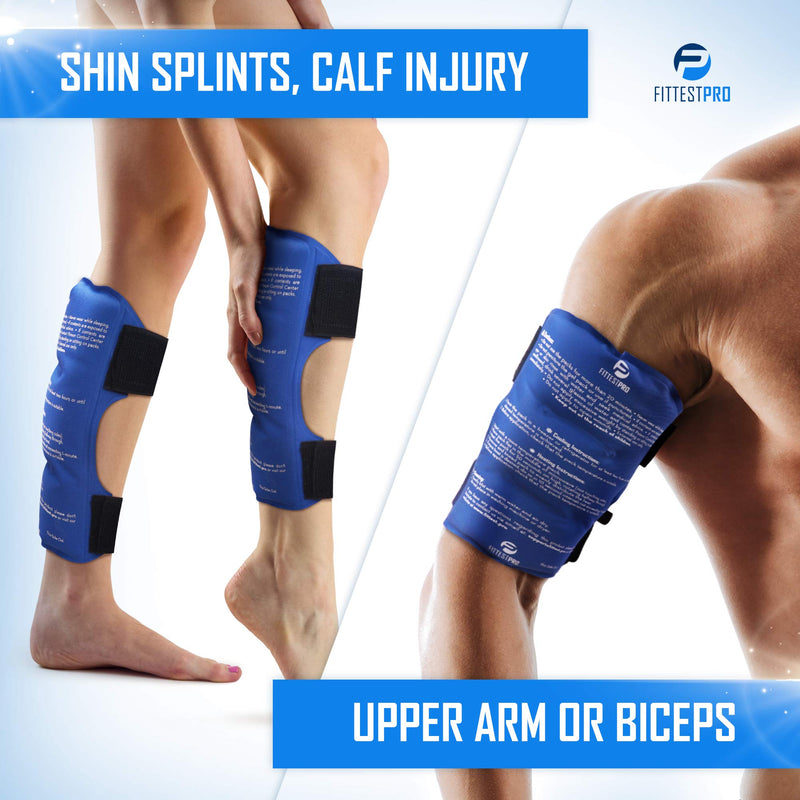 Shin Splint Ice Packs, HSA and FSA Eligible Reusable Hot and Cold Therapy Wrap | Leg or Calf Pain Relief | Advanced Soft Gel Technology | Freezable and Microwavable | Running Injuries & Recovery Shin - BeesActive Australia