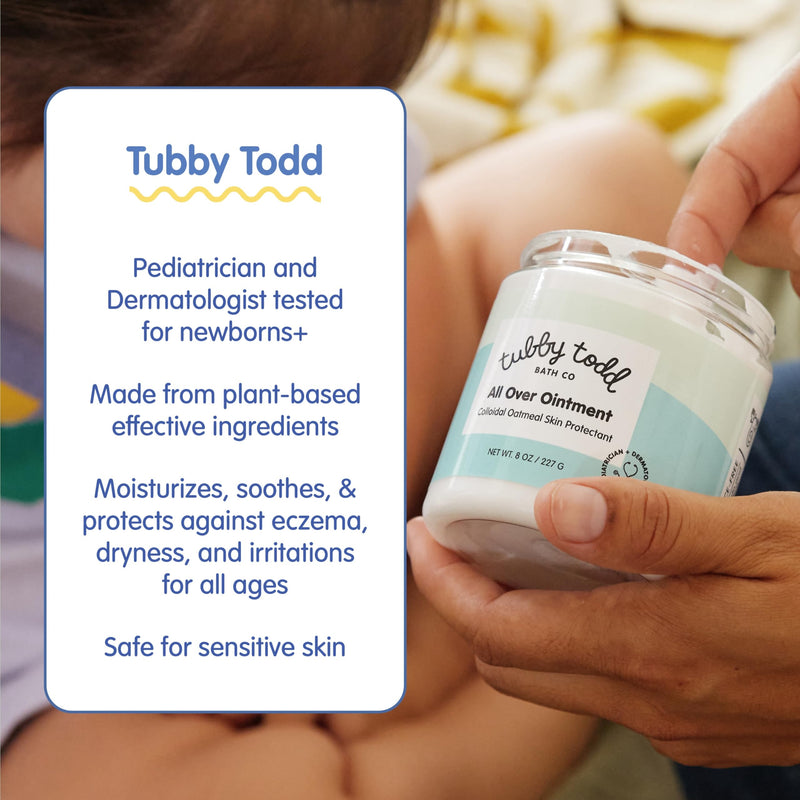 TUBBY TODD All Over Ointment - Baby Eczema Cream, Everyday Multi-Purpose Sensitive, Dry, Irritation Baby Skin Relief Cream, Steroid & Gluten Free, Fragrance Free, 3.5 oz & 8oz, 2 Pack 2 Pack - 3.5 Ounce & 8 Ounce - BeesActive Australia