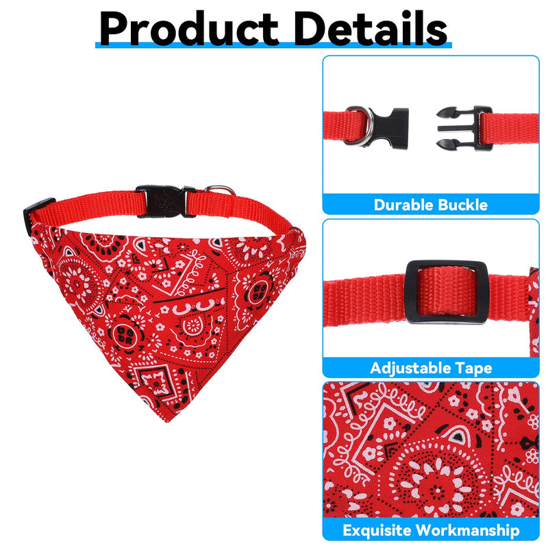 6Pcs Dog Bandana Collar Scarf, Cute Cat Tie Collar Adjustable Pet Bandana Collars for Cats Kittens Puppy Small Dogs, Multicolor - BeesActive Australia
