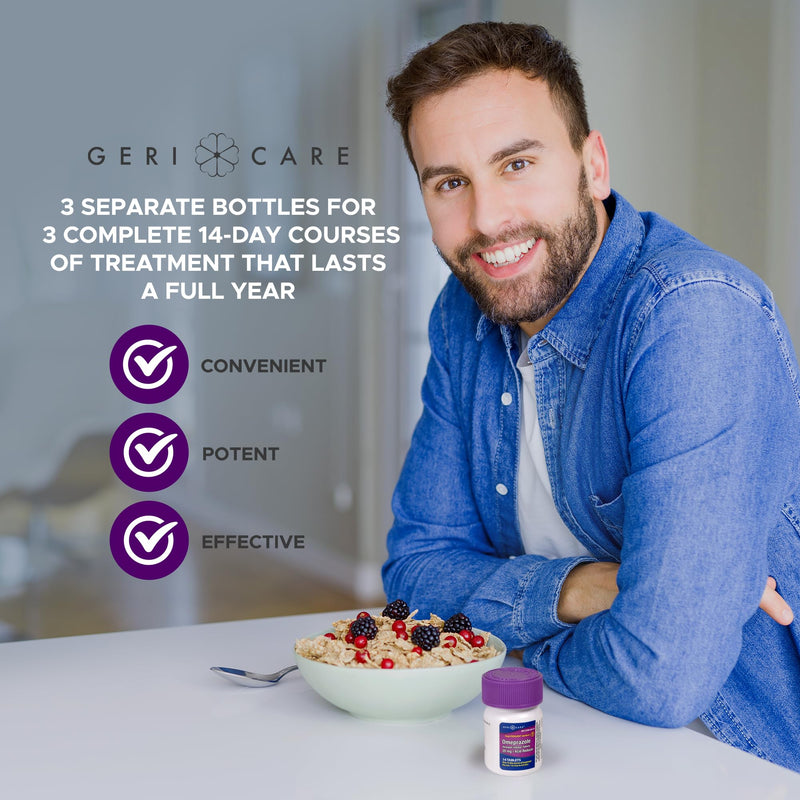 GeriCare Omeprazole Delayed Release Tablets 20mg Stomach Acid Reducer Pills for 24 Hour Heartburn Relief- Acid Reflux Medicine to Treat Frequent Heartburn- Anti-Acid Relief Tablets 42 Count (2 Pack)