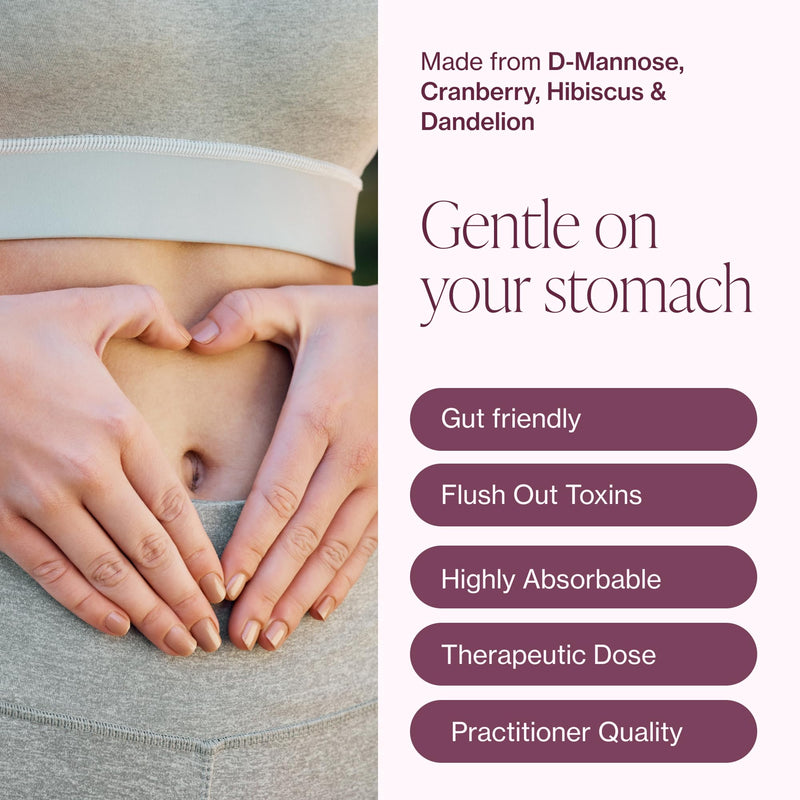 Pure D Mannose Capsules 1000mg Per Serve - Fast Acting UTI Support - Urinary Tract Cleanse & Bladder Health - Cranberry, D-Mannose, Dandelion, Hibiscus Flower - 60 Veggie Caps 1 - BeesActive Australia