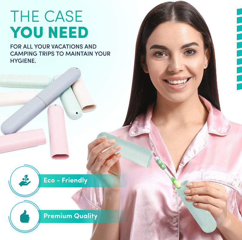 4 PCS Travel Toothbrush case with Ventilation Holes – Portable breathable Plastic Toothbrush Holders - Ideal for Travel, Camping, Trips, School, Home Pack of 4 - BeesActive Australia