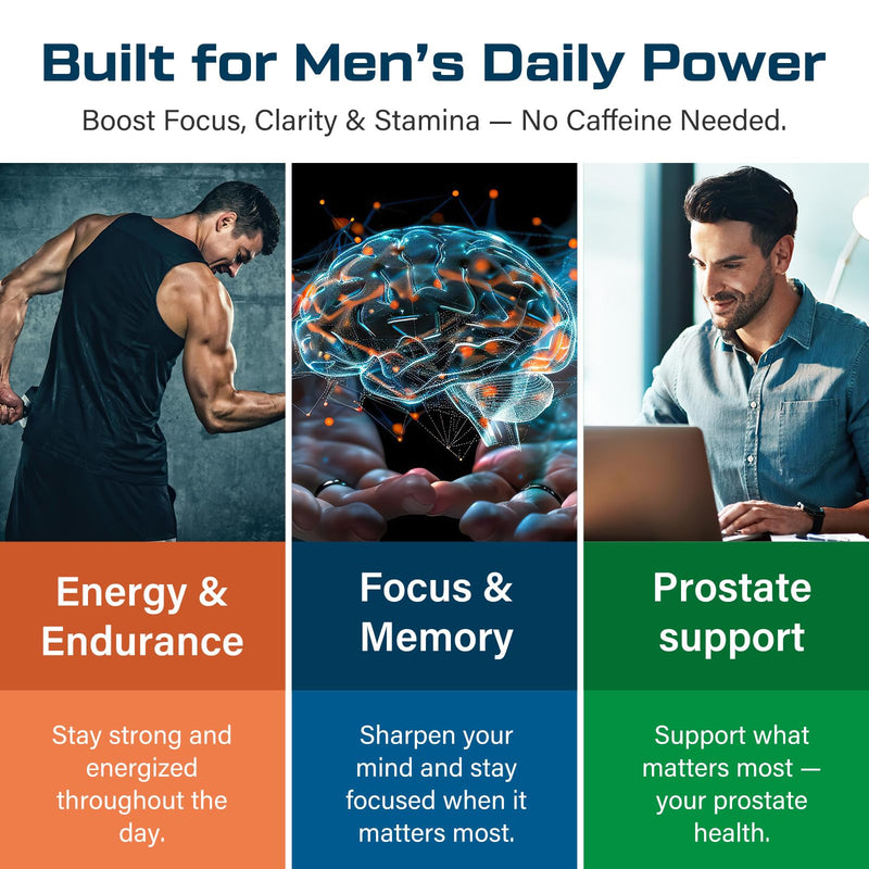 Multivitamin for Men 50+ with Methylated B12 & Folate, 90 Capsules | 43-in-1 iron-free men’s formula with Omega-3, CoQ10, fermented herbs, probiotics, and daily wellness support 90 Count (Pack of 1)