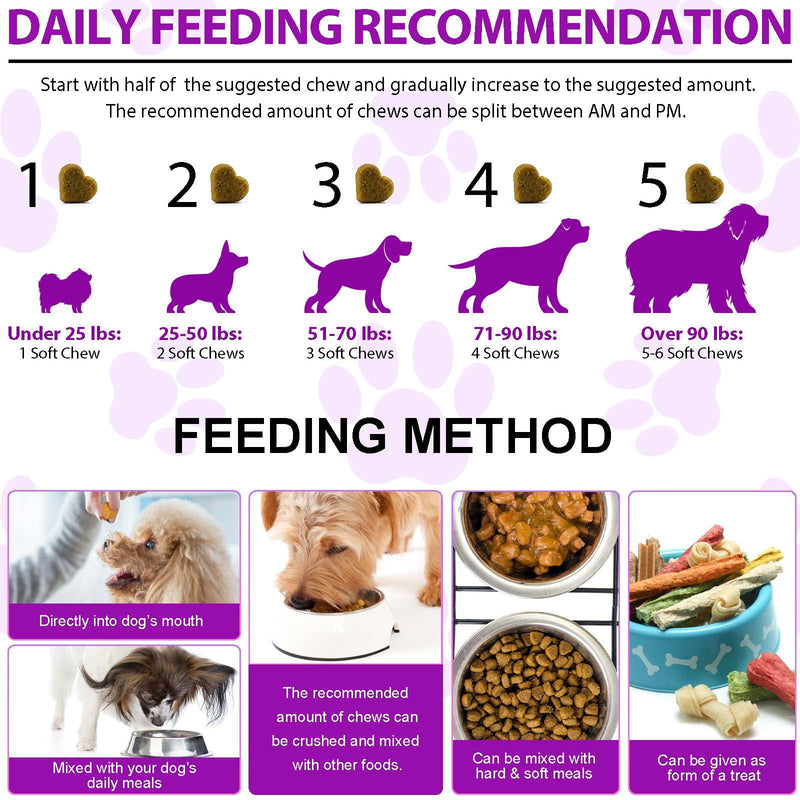 Uocasi Multivitamin Vitamins Supplements For Dogs,Pet Daily 15 in 1 Natural Essential Multi Vitamin Chew Tablets with B Complex | Help Brain,Heart & Joint Function - Duck Flavor(375g,150chews)