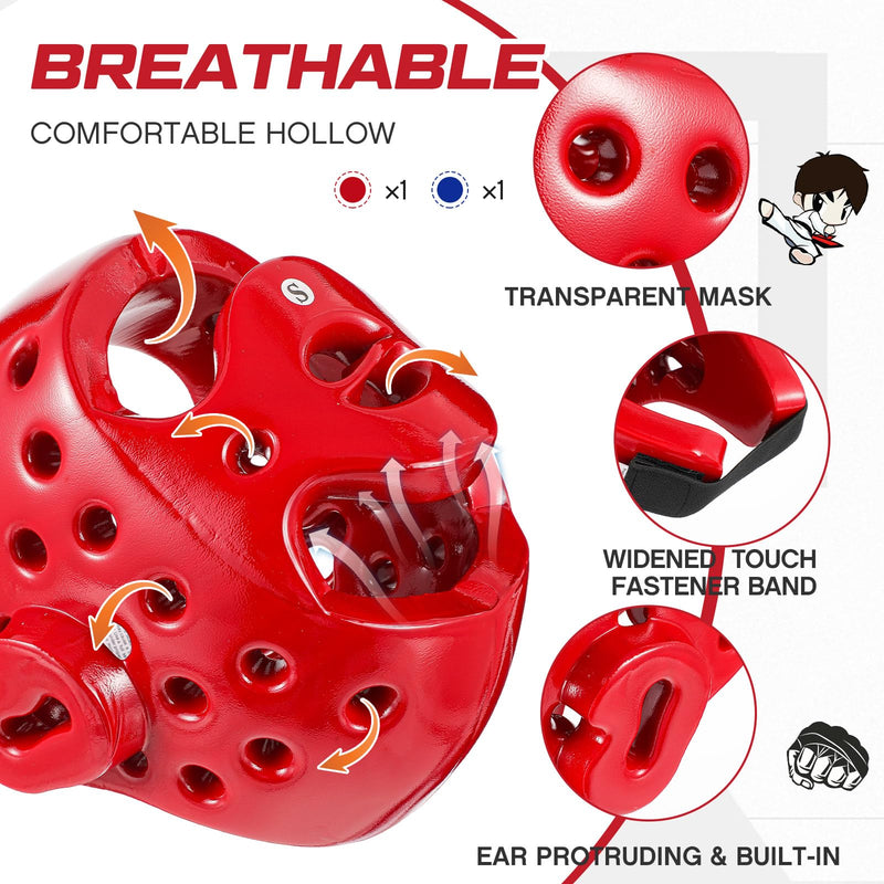 2 Pcs Taekwondo Karate Headgear Sparring Gear Helmet Boxing for Men Women Thai Kickboxing Large Classic - BeesActive Australia
