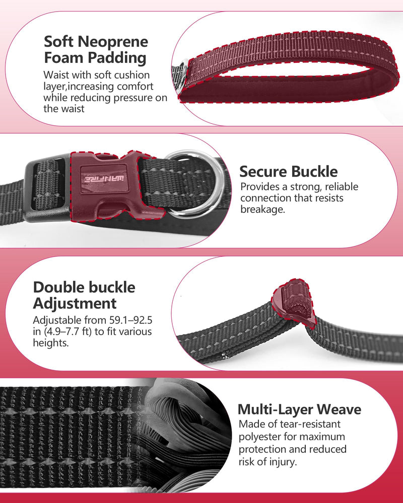 Double Dog Leash - Two Dog Leash No Tangle Design, 3-in-1 Adjustable Waist Belt for Two Dogs, Detachable Dual Leashes, Suitable for Dogs for Training, Running and Walking. Black - BeesActive Australia