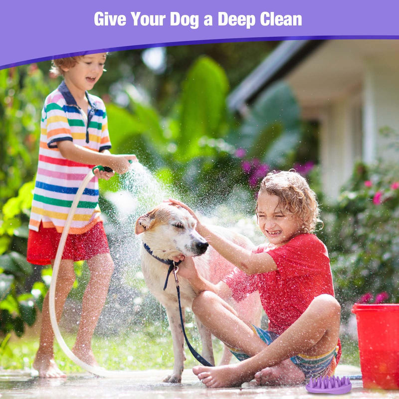 Dog Bath Brush, 4 PCS Dog Brush for Bathing, Dog Shampoo Grooming Brush for Short & Long Haired Dogs, Soft Pet Rubber Shedding Brush Set, Dog Washing Brush Scrubber for Soothing Massage - BeesActive Australia