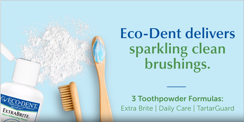 Eco-Dent ExtraBrite Baking Soda Toothpowder, Mint - Fluoride-Free Toothpaste Powder, SLS-Free Tooth Powder with Oxidizing Calcium Peroxide, Whitening Toothpaste Alternative, 2 Oz Ea (Pack of 3)